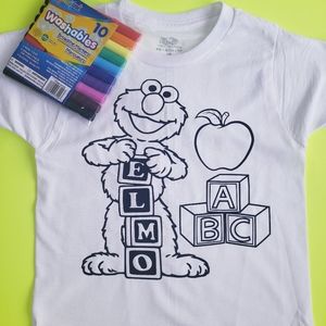 NEW Color Me ELMO Coloring T Shirt for Kids